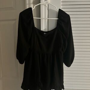 Black Babydoll Women's Top